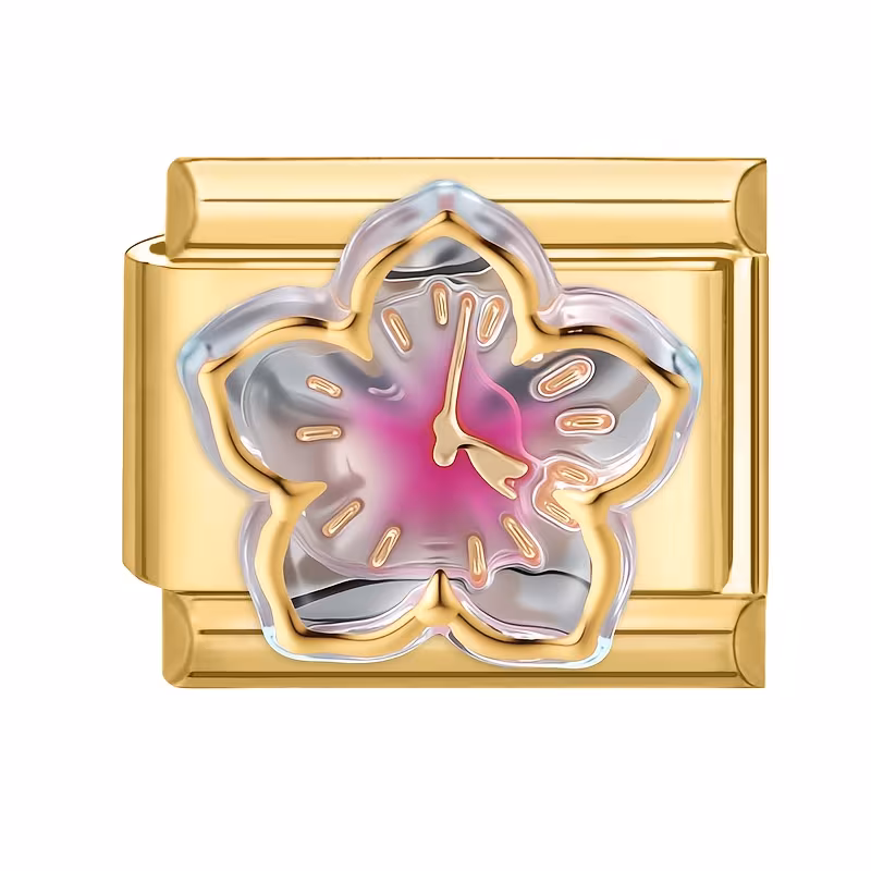 flor-relogio-rosa-dourado