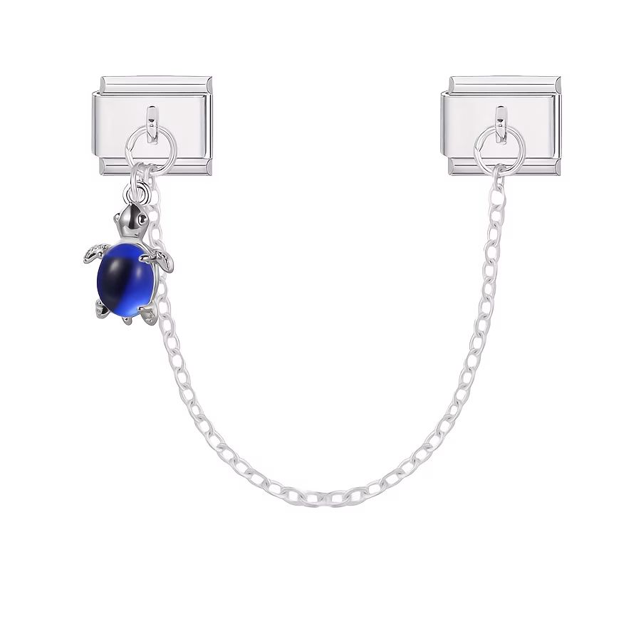 tartaruga-azul-escuro-double-pendente-prateado